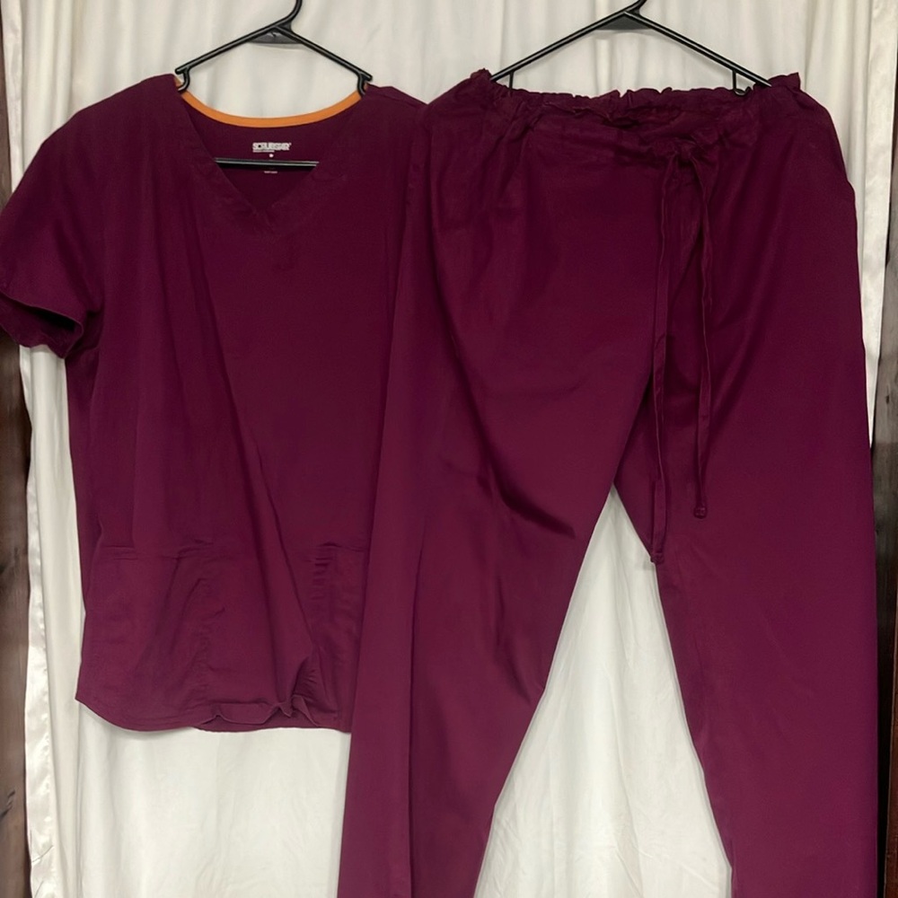 Burgundy Scrub Set